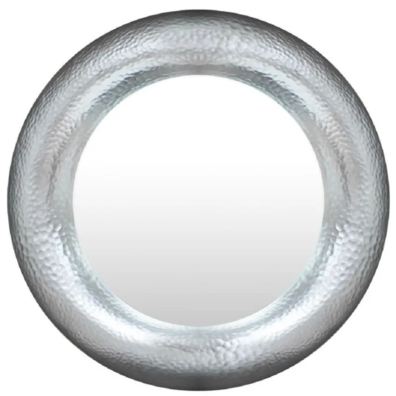 Casa Padrino specchio di lusso argento Ø 120 cm - Specchio rotondo da parete in fibra di vetro - Specchio soggiorno - Specchio armadio - Collezione di Lusso Wochenendangebot