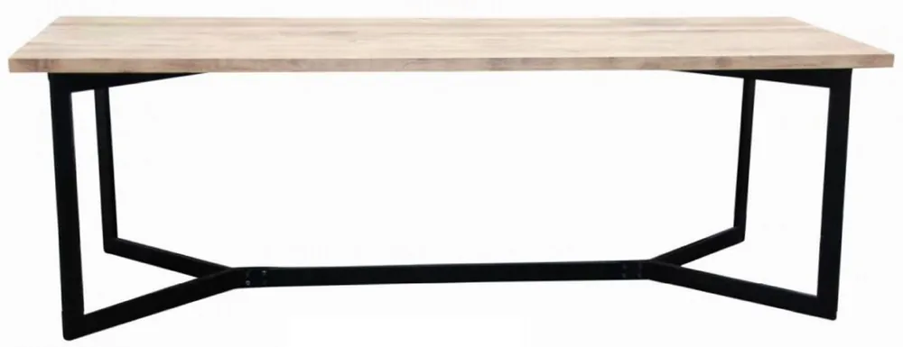 Casa Padrino tavolo da pranzo in legno massello di lusso naturale / nero 280 x 90 x A. 78 cm - Tavolo da cucina solido con piano in rovere e struttura in metallo - Mobili per sala da pranzo Top-Angebot