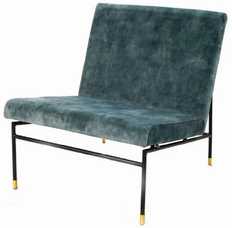 Casa Padrino poltrona di lusso blu / nero / ottone 62 x 70 x A. 74 cm - Poltrona Soggiorno - Poltrona Hotel - Mobili di Lusso Preisknaller