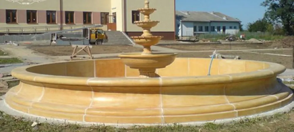 Casa Padrino bordo per fontana barocco beige Ø 700 x A. 70 cm - Bordo rotondo per fontana da giardino - Magnifica decorazione da giardino in stile barocco Echt