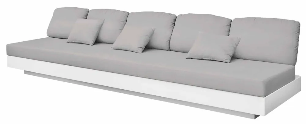 Casa Padrino divano da giardino di lusso a 5 posti grigio / bianco opaco 350 x 90 x A. 70 cm - Divano da giardino resistente alle intemperie - Mobili per Hotel - Qualità di Lusso Sonderaktion