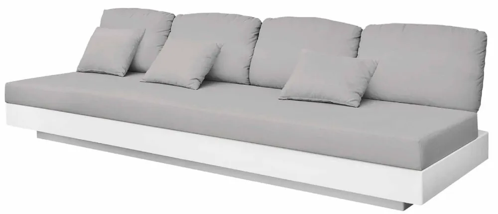 Casa Padrino divano da giardino di lusso a 4 posti grigio / bianco opaco 280 x 90 x A. 70 cm - Divano da giardino resistente alle intemperie - Mobili per Hotel - Qualità di Lusso Bestpreis