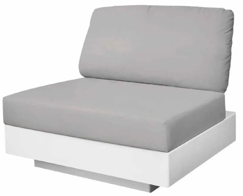 Casa Padrino poltrona da giardino di lusso grigio / bianco opaco 70 x 90 x A. 70 cm - Poltroncina da terrazzo da giardino resistente alle intemperie - Mobili per Hotel Garantierte Lieferung
