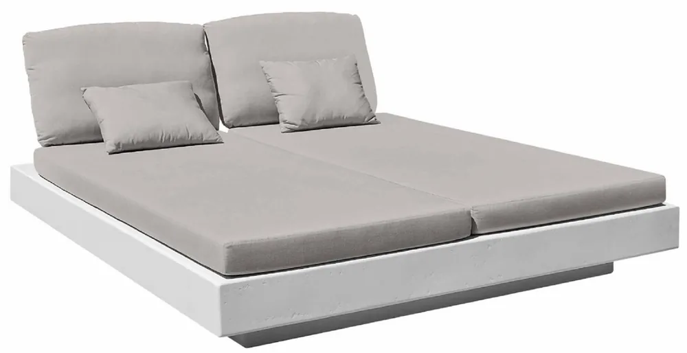 Casa Padrino lettino da giardino matrimoniale di lusso grigio / bianco opaco 200 x 175 x A. 60 cm - Moderno lettino resistente alle intemperie - Lettino piscina - Mobili per piscina hotel giardino Super-Preis