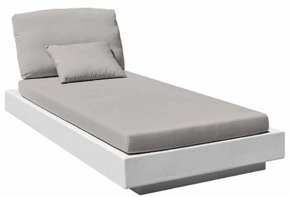 Online Kaufen Casa Padrino lettino da giardino di lusso grigio / bianco opaco 200 x 90 x A. 60 cm - Moderno lettino resistente alle intemperie - Lettino piscina - Mobili per piscina hotel giardino