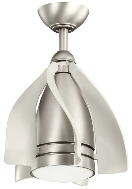 Casa Padrino ventilatore da soffitto di design con illuminazione a LED e telecomando argento / champagne Ø 38 cm - Qualità di Lusso Markenware