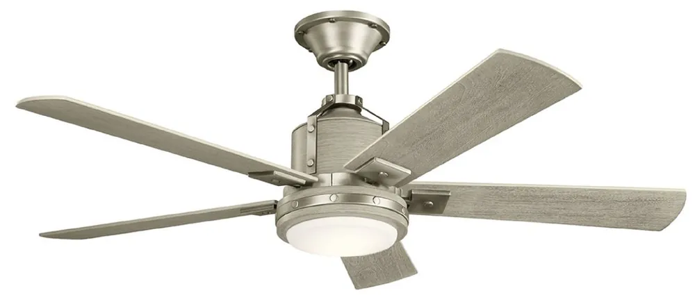 Casa Padrino ventilatore da soffitto di lusso argento / grigio 132 x A. 43 cm - Ventilatore moderno dimmerabile con illuminazione a led e telecomando - Accessori di Lusso Sichere Zahlung