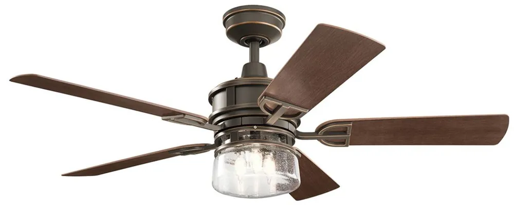 Echt Casa Padrino ventilatore da soffitto di lusso con illuminazione a LED e telecomando bronzo / marrone 132 x A. 48 cm - Qualità di Lusso