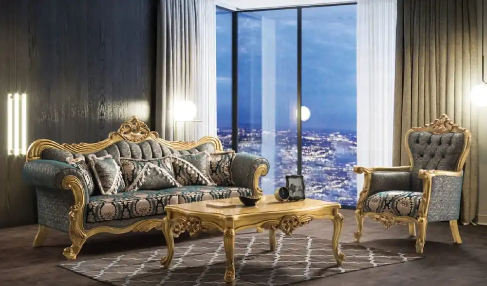 Casa Padrino set da soggiorno barocco di lusso verde / oro - 2 Divani e 2 Poltrone e 1 Tavolo da Salotto - Mobili da soggiorno in stile barocco fatto a mano - Nobile e Magnifico Neu