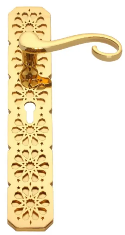 Billig Casa Padrino set di maniglie per porte barocco di lusso oro 16,5 x A. 60 cm - Nobili maniglie per porte con placcatura in oro 24 carati - Magnifico accessori viventi in stile barocco