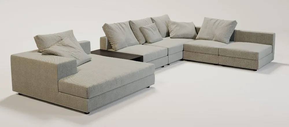 Casa Padrino divano ad angolo di lusso grigio / nero / argento 430 x 319 x A. 60 cm - Divano da soggiorno nobile con cuscini - Mobili di Lusso - Qualità di Lusso Abverkauf