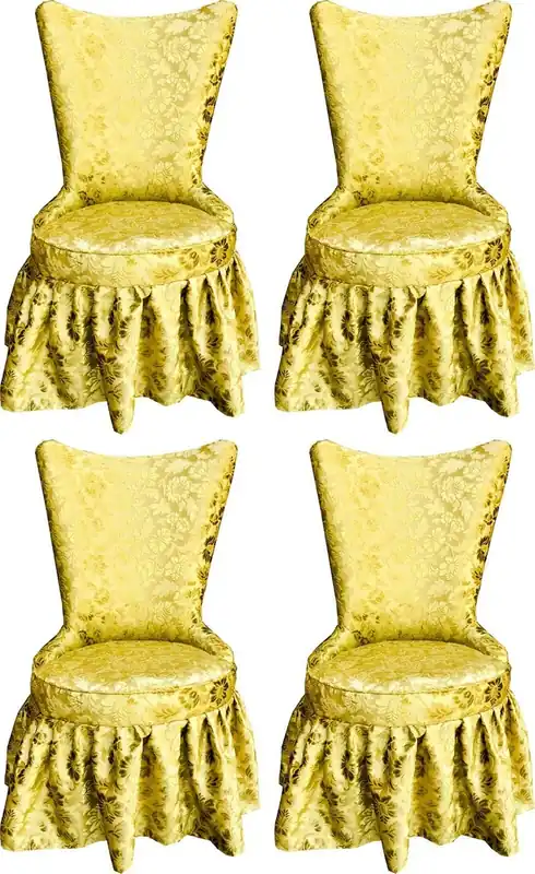 Pompöös di Casa Padrino Sedie da Pranzo Castello Barocco di Lusso Oro Motivo Bouquet / Oro - Sedie Barocche Pompöös Disegnate da Harald Glööckler - 4 Sedie da Pranzo - Mobili Barocchi Bestseller