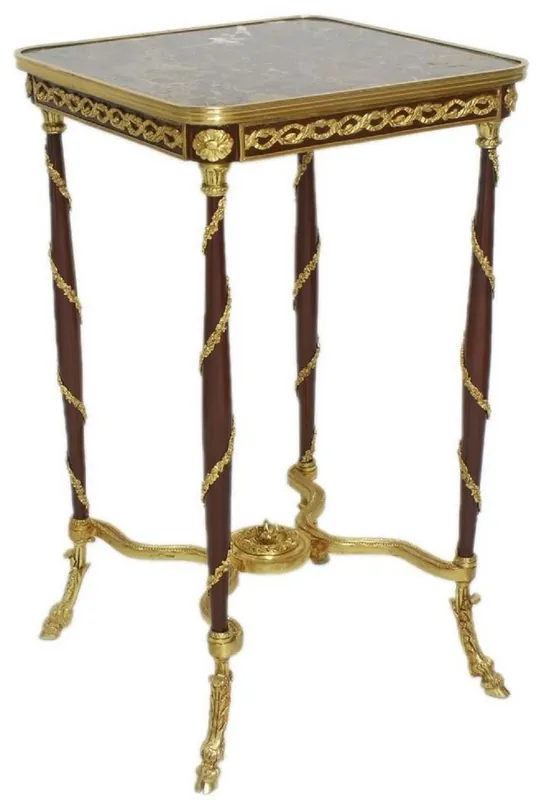 Sichere Zahlung Casa Padrino tavolino barocco marrone / oro / nero 45 x 45 x A. 78 cm - Tavolo in legno massello fatto a mano in stile barocco - Mobili soggiorno barocco