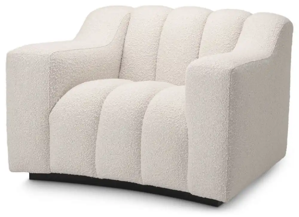Casa Padrino poltrona di lusso crema / nero 107 x 96 x A. 78,5 cm - Poltrona soggiorno leggermente curva - Poltrona hotel hotel - Qualità di Lusso Nur Für Kurze Zeit