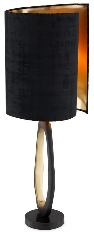 Casa Padrino lampada da tavolo di lusso nero / ottone / oro Ø 32 x A. 85 cm - Lampada da scrivania moderna con base in granito - Luci di Lusso Heißes Angebot