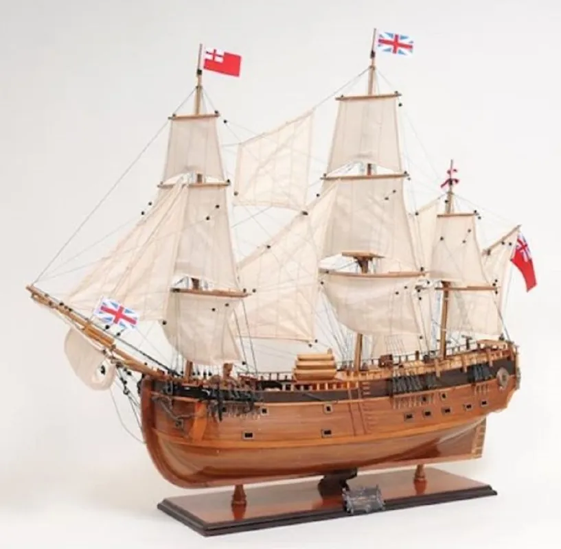 Jetzt Bestellen Casa Padrino veliero di lusso HMS Endeavour con supporto in legno massello marrone 95 x 30 x A. 81 cm - Nave in legno decorata a mano - Modello di Nave - Accessori Decorativi