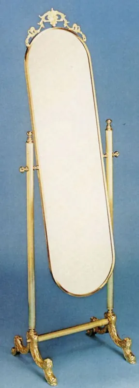 Casa Padrino specchio in piedi barocco di lusso oro 51 x 41 x A. 165 cm - Specchio in ottone nobile - Specchio da bagno - Specchio da camera da letto - Mobili Barocchi - Qualità di Lusso Versand Am Gleichen Tag