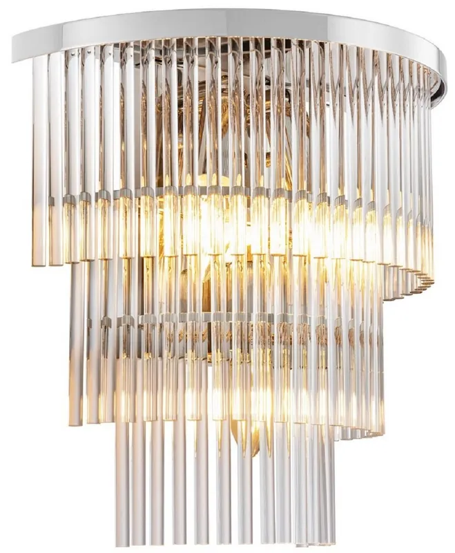 Wochenendangebot Casa Padrino lampada da parete di lusso argento 33 x 17 x A. 32,5 cm - Lampada da parete soggiorno - Lampada da parete hotel - Collezione di Lusso
