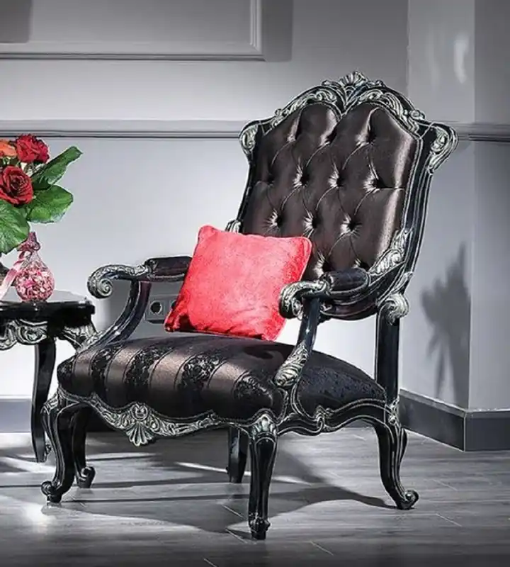 Casa Padrino poltrona barocco di lusso nero / verde / oro - Magnifico poltrona da soggiorno con motivo elegante - Mobili da soggiorno barocco Letzte Chance