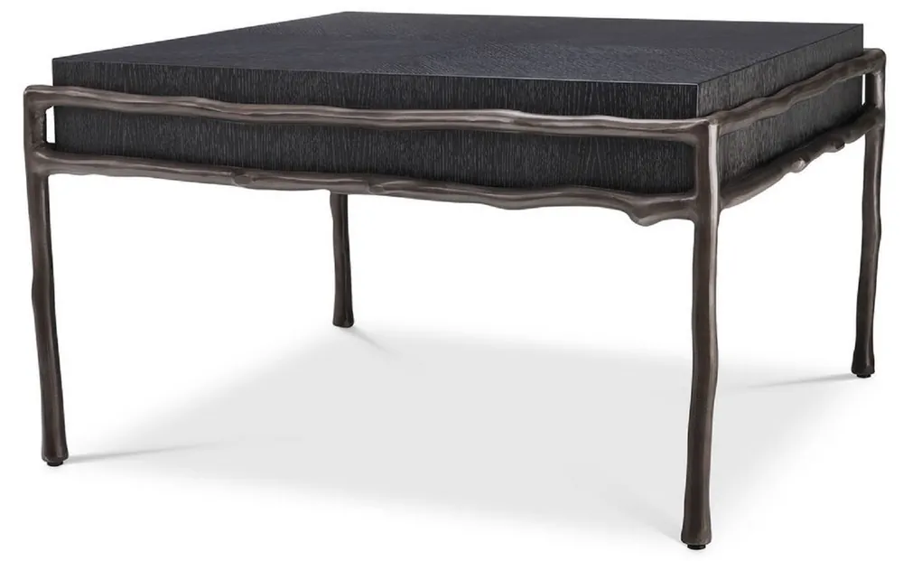 Top-Angebot Casa Padrino tavolino di lusso grigio antracite / bronzo 65 x 65 x A. 38,5 cm - Mobili Soggiorno - Mobili Hotel - Collezione di Lusso