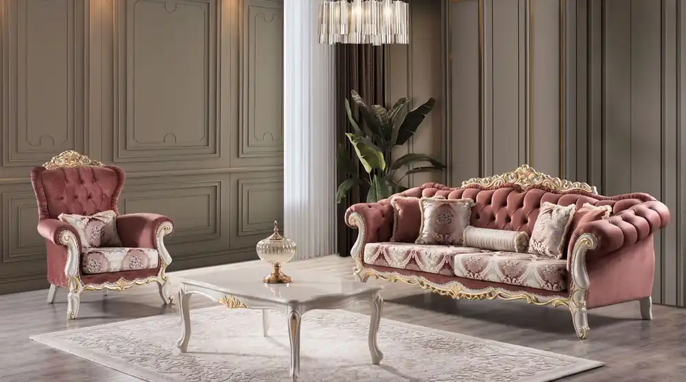 Geprüft Casa Padrino set da soggiorno barocco di lusso rosso / bianco / oro - 2 Divani e 2 Poltrone e 1 Tavolo da Salotto - Mobili da salotto barocchi magnifico