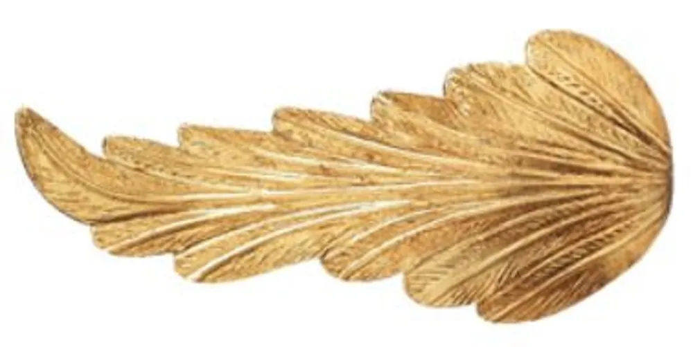 Casa Padrino titolare tenda di lusso oro 33 x 16 x A. 14 cm - Elegante reggitenda in ottone a forma di foglia - Accessori Decorativi Online Kaufen