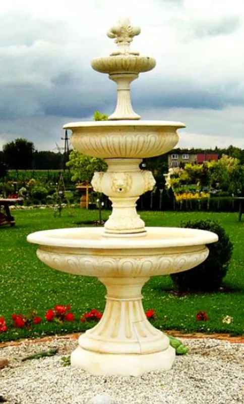 Casa Padrino fontana barocco crema Ø 150 x A. 280 cm - Magnifica fontana da giardino - Fontana da giardino - Accessori per la decorazione del giardino barocco Bestseller