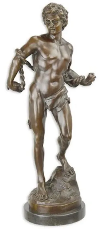 Casa Padrino scultura in bronzo di lusso schiavo bronzo / nero 28,5 x 19,2 x A. 63,5 cm - Figura in Bronzo - Figura Decorativa - Accessori Decorativi - Collezione di Lusso Sonderangebot