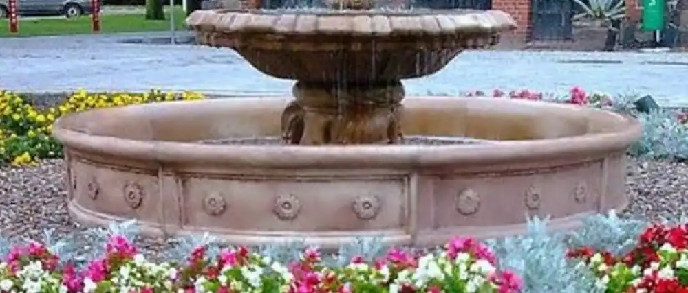 Aktuell Casa Padrino bordo per fontana barocco marrone Ø 265 x A. 40 cm - Bordo rotondo per fontana da giardino - Magnifica decorazione da giardino in stile barocco