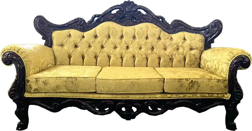 Top-Seller Casa Padrino divano barocco di lusso oro / marrone scuro - Magnifico divano da soggiorno con motivo elegante - Mobili da soggiorno in stile barocco