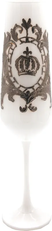 Mega-Angebot Pompöös di Casa Padrino bicchiere da champagne di lusso con rivestimento in platino nobile bianco / argento Ø 6 x A. 25 cm - Bicchiere da champagne pomposo disegnato da Harald Glööckler