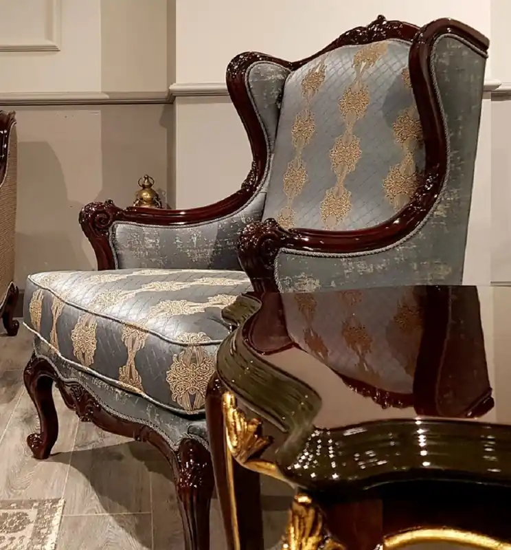 Casa Padrino poltrona barocco di lusso argento / beige / marrone scuro - Magnifica poltrona da soggiorno con motivo elegante - Mobili Barocchi Neuheit