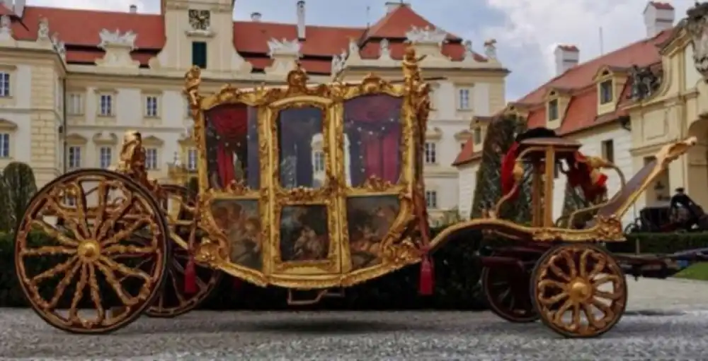 Casa Padrino Carrozza Reale Barocco di Lusso Naturale / Oro / Rosso - Magnifica Carrozza in Stile Barocco - Qualità di Lusso - Nobile e Magnifica Markenprodukt
