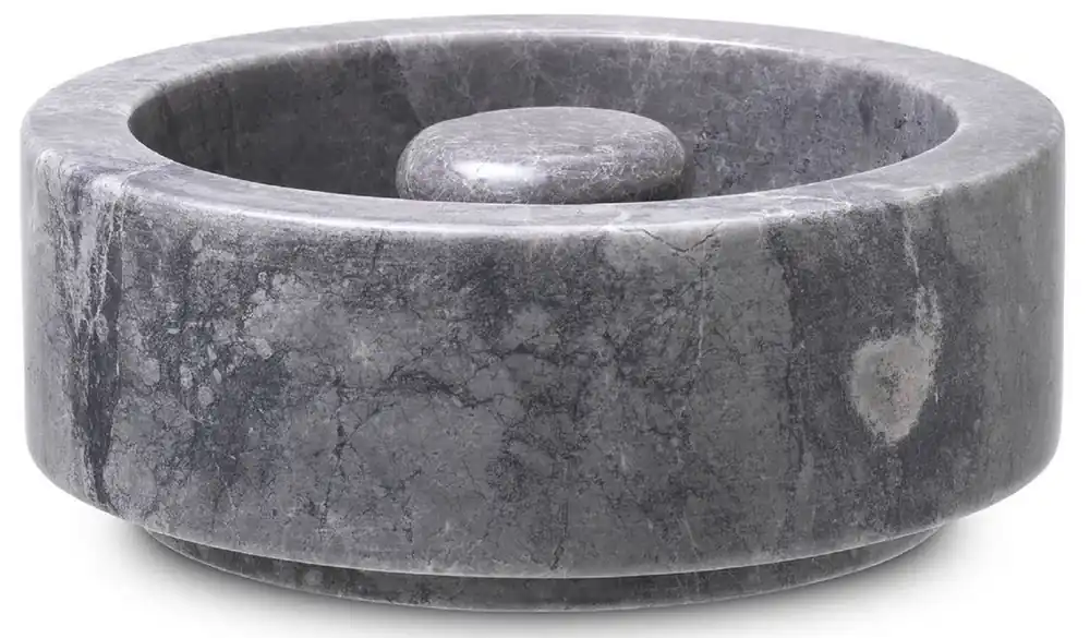 Casa Padrino posacenere di lusso grigio Ø 20 x A. 7,5 cm - Posacenere rotondo in marmo - Accessori Decorativi - Qualità di Lusso Meistverkauft