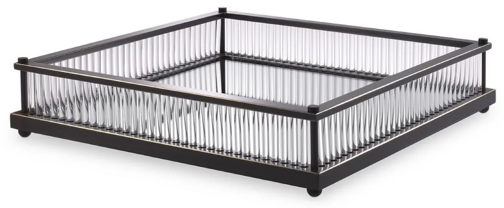 Casa Padrino vassoio da portata di lusso bronzo 39,5 x 39,5 x A. 9 cm - Vassoio in acciaio inox specchiato - Accessori gastronomia di lusso Neue Kollektion