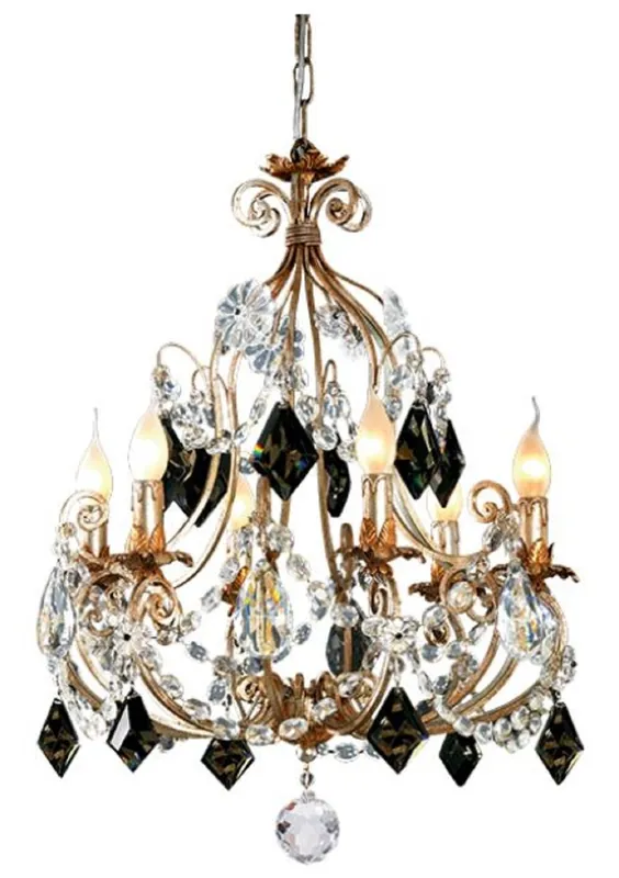 Casa Padrino lampadario in cristallo barocco di lusso oro antico / argento antico / nero Ø 52 x A. 69 cm - Magnifico lampadario con vetro cristallo di Boemia - Qualità di Lusso Sonderaktion