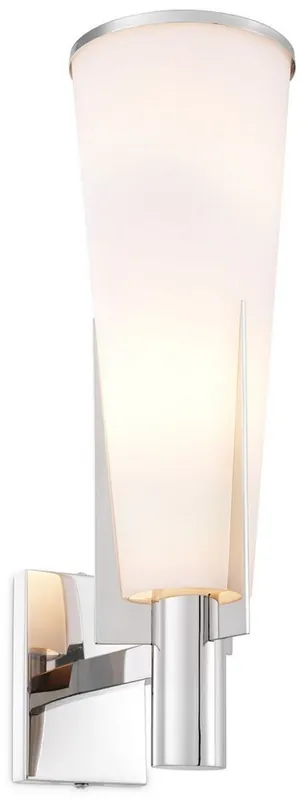 Sonderangebot Casa Padrino lampada da parete di lusso argento / bianco 13 x 19 x A. 40,5 cm - Elegante lampada da parete in metallo con paralume in vetro - Luci di Lusso