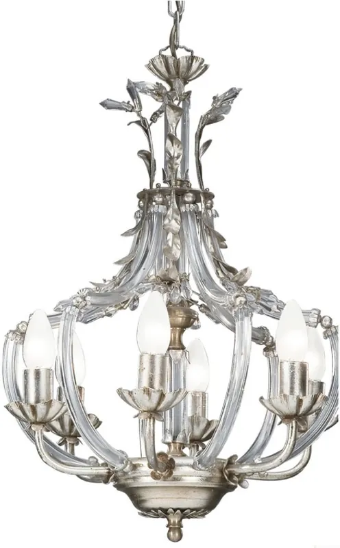 Neue Kollektion Casa Padrino lampadario in cristallo barocco di lusso argento Ø 40 x A. 53 cm - Magnifico lampadario con nobile cristallo Swarovski - Qualità di Lusso