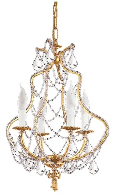 Top-Seller Casa Padrino lampadario barocco di lusso in cristallo oro Ø 39 x A. 53 cm - Magnifico lampadario con vetro cristallo di Boemia - Qualità di Lusso