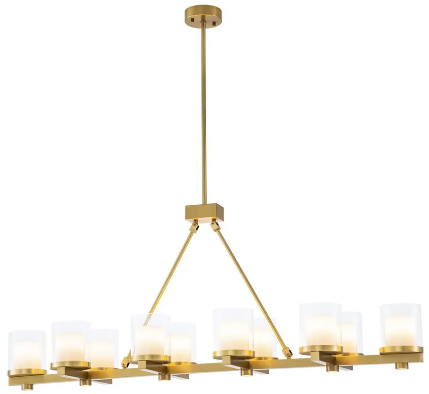 Casa Padrino lampadario a LED di lusso ottone 155 x 38 x A. 59 cm - Lampadario moderno con paralumi in vetro - Qualità di Lusso Sonderangebot
