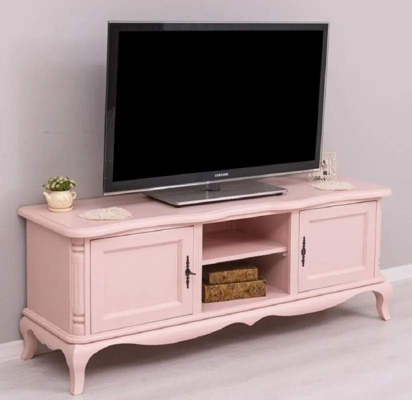 Top-Preis Casa Padrino armadio TV in stile country rosa 158 x 48 x A. 60 cm - Credenza in legno massello - Mobile soggiorno in stile country