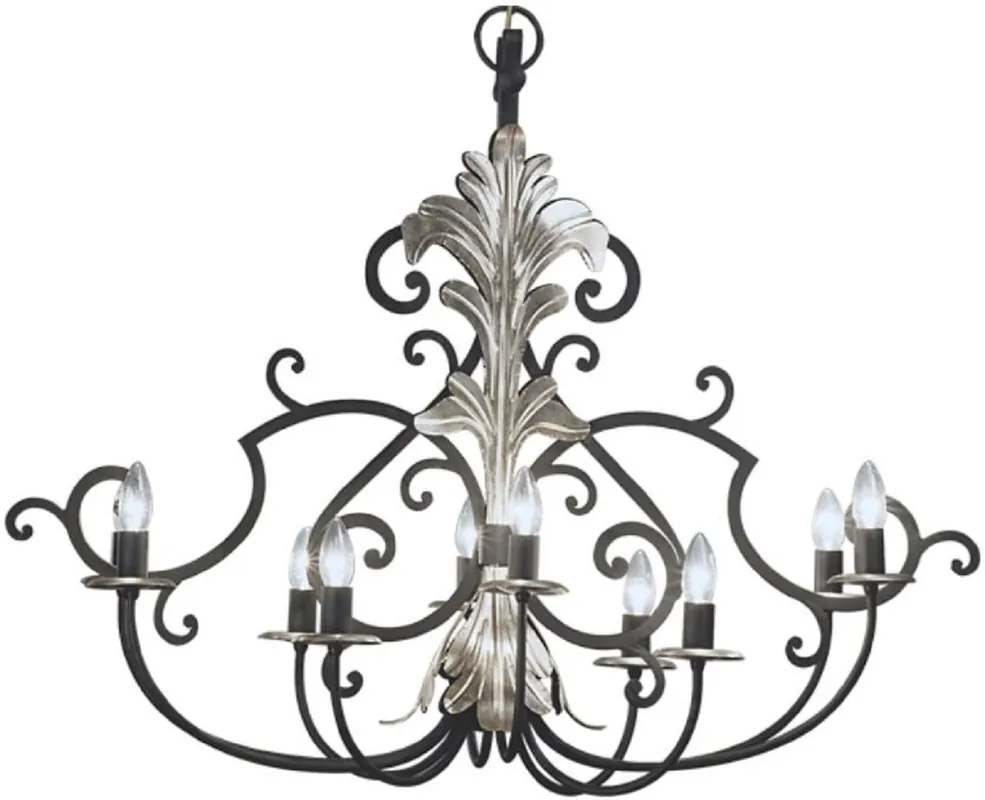 Bestpreis Casa Padrino lampadario barocco di lusso antracite / argento 105 x 40 x A. 90 cm - Lampadario Ovale per Hotel e Ristorante - Nobile e Magnifico