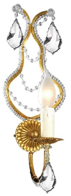 Casa Padrino lampada da parete di lusso in cristallo barocco oro 14 x 15 x A. 38 cm - Elegante lampada da parete in metallo con nobile vetro di Boemia - Luci Barocche Sonderangebot
