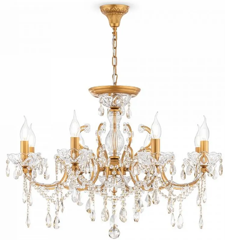 Casa Padrino lampadario in cristallo barocco oro Ø 76 x A. 56 cm - Magnifico lampadario in stile barocco - Mobili Barocchi Schnäppchen