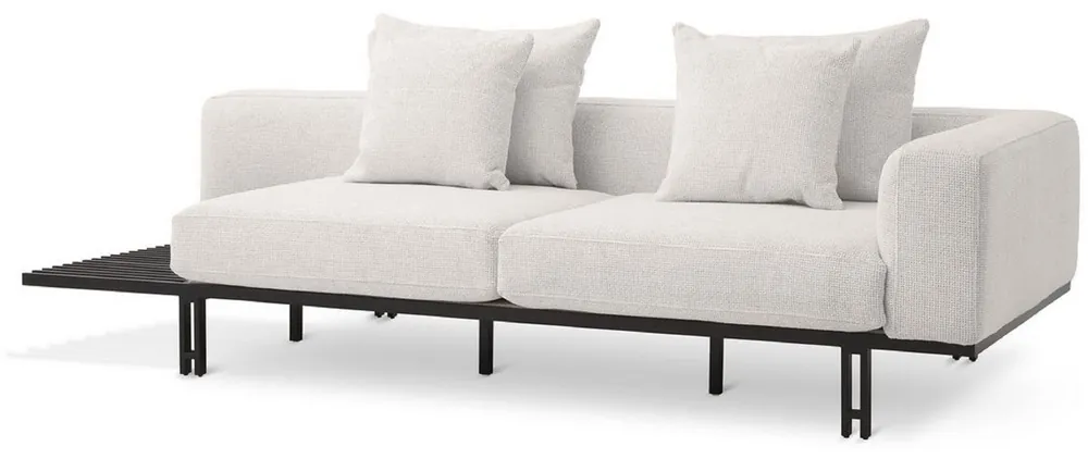 Garantierte Lieferung Casa Padrino divano di lusso crema / bronzo 233 x 104 x A. 60,5 cm - Divano moderno da soggiorno lato destro - Divano Hotel - Qualità di Lusso