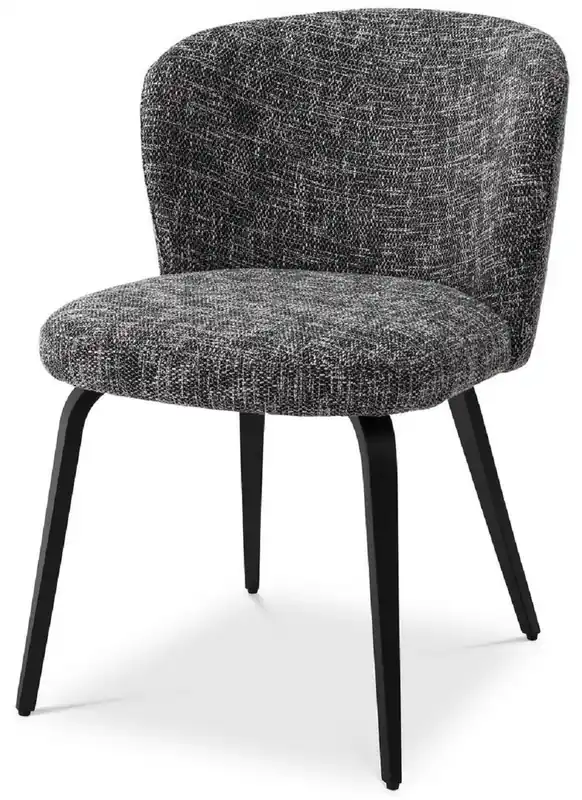 Casa Padrino sedia da pranzo di lusso nero / nero 57 x 69 x A. 81 cm - Sedia da cucina imbottita in design retrò - Mobili di lusso per sala da pranzo retrò Angebot