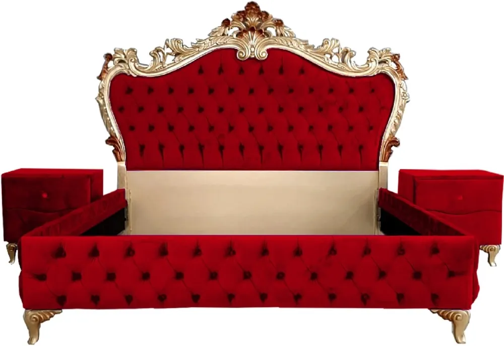 Casa Padrino set per camera da letto barocco - Diversi Colori - 1 Letto Matrimoniale con Testiera e 2 Comodini - Mobili da camera in stile barocco - Nobile e Magnifico Letzte Chance