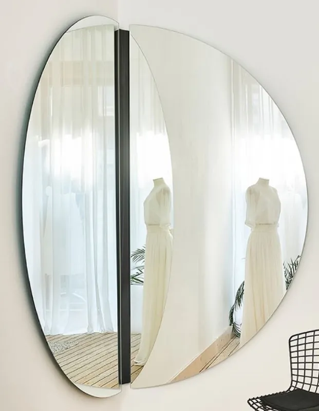 Casa Padrino specchio angolare di lusso nero 150 x 3,5 x A. 150 cm - Specchio da parete angolare - Specchio per Hotel - Specchio Boutique - Qualità di Lusso Markenware