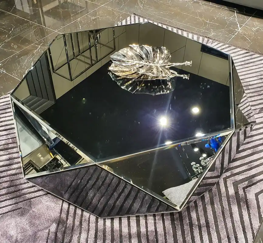 Solange Der Vorrat Reicht Casa Padrino tavolo da salotto di lusso 90 x 90 x A. 45 cm - Tavolo da soggiorno specchiato - Mobile soggiorno di lusso specchiato