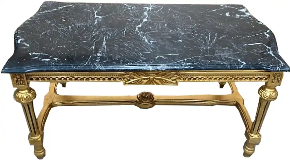 Neu Casa Padrino tavolino antico barocco oro con piano in marmo nero 103 x 56 x 47 cm - aspetto antico